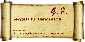 Gergelyfi Henrietta névjegykártya