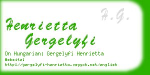 henrietta gergelyfi business card